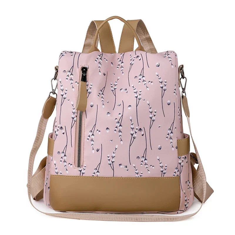 Sac à Dos Antivol Femme | Motif Fleuri Sécurisé