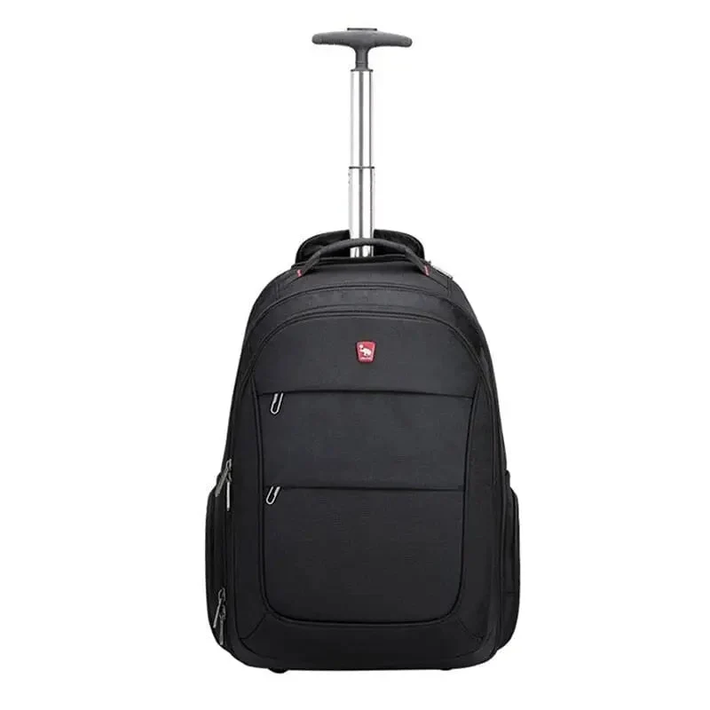 Sac à Dos à Roulettes Voyage | Convertible Multi-Poches Tissu Noir