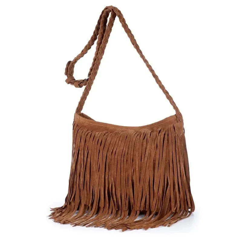 Sac à Bandoulière Bohème Femme | Grand Compartiment à Franges