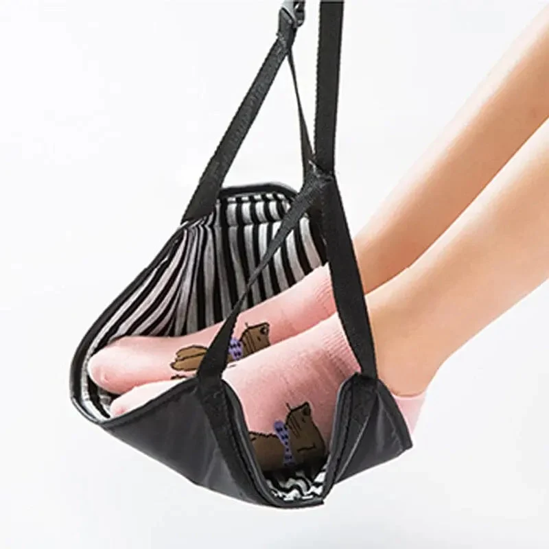 Repose-Pieds de Voyage Avion | Sangle Ajustable Polyester