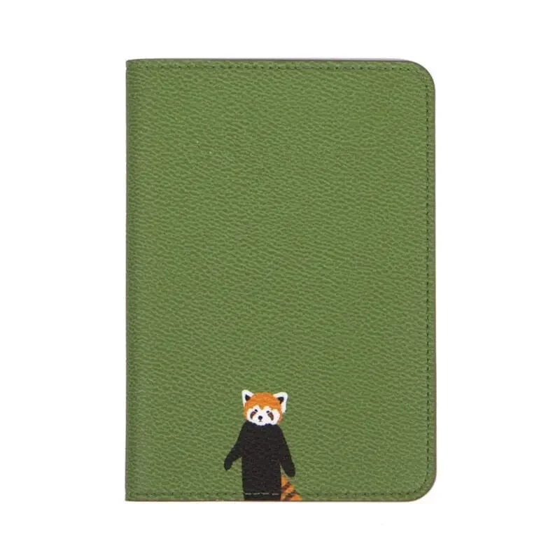 Protège-Passeport Panda Roux | Étui Vert Pratique