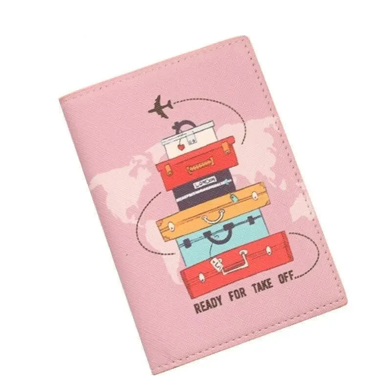 Protège-Passeport Femme Voyageuse | Rose Motif Voyage