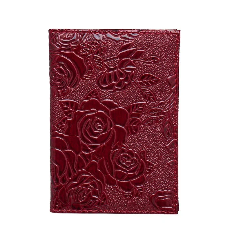 Protège-Passeport Femme Chic | Roses en Relief