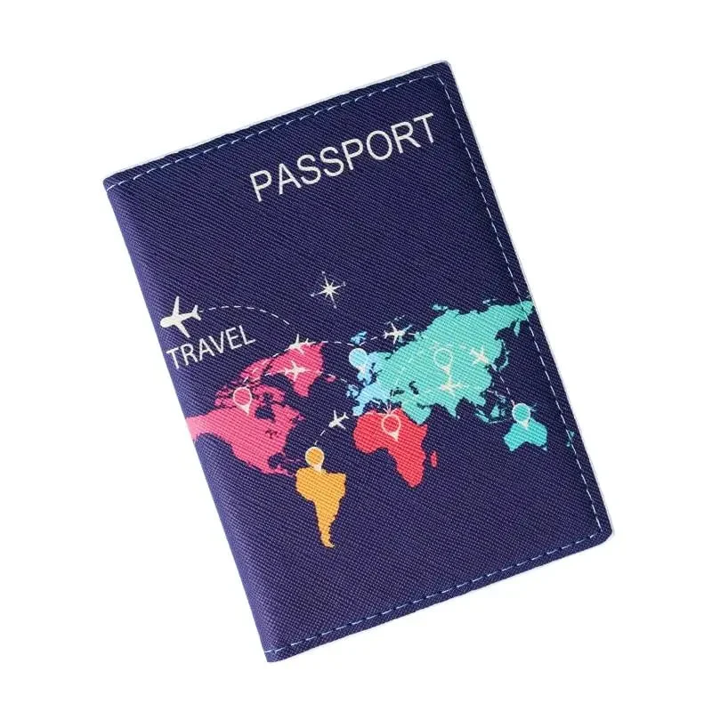 Protège-Passeport Carte du Monde | Rangement Sécurisé Polyuréthane