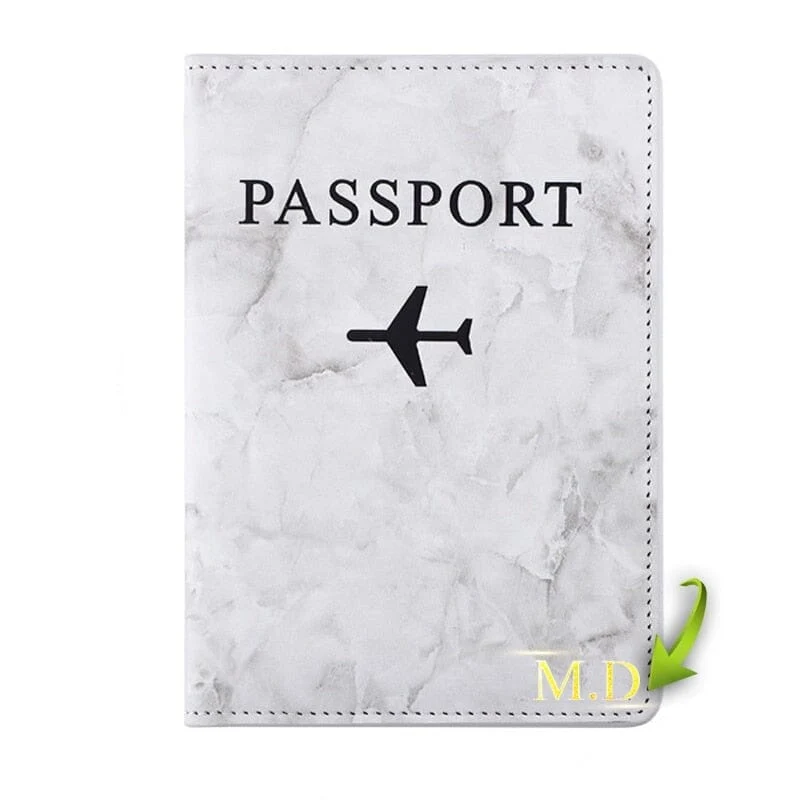 Protège Passeport Personnalisé Marbre | Gravure Prénom Unique