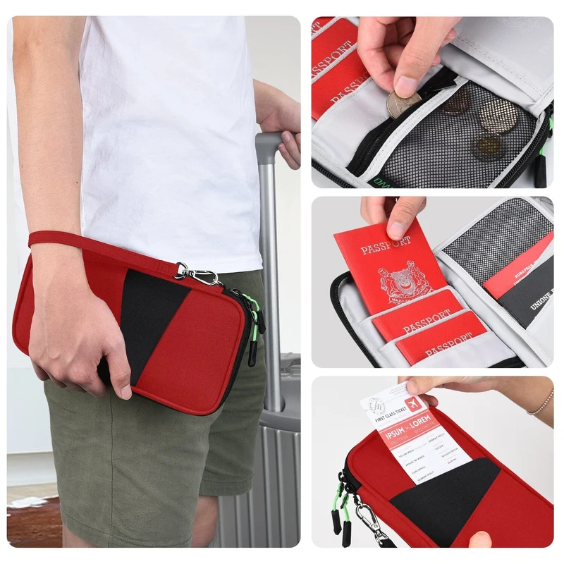 Portefeuille de Voyage Familial | Compartiments Multiples Anti-Rfid