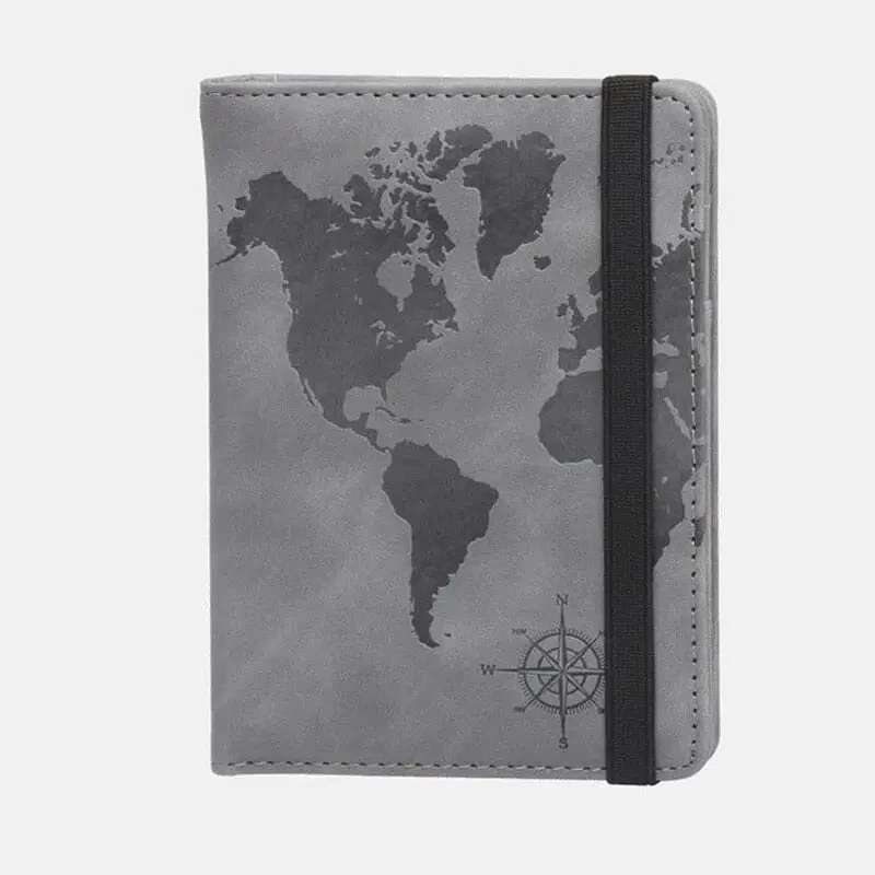 Portefeuille de Voyage Anti-Rfid | Carte du Monde Intégrée