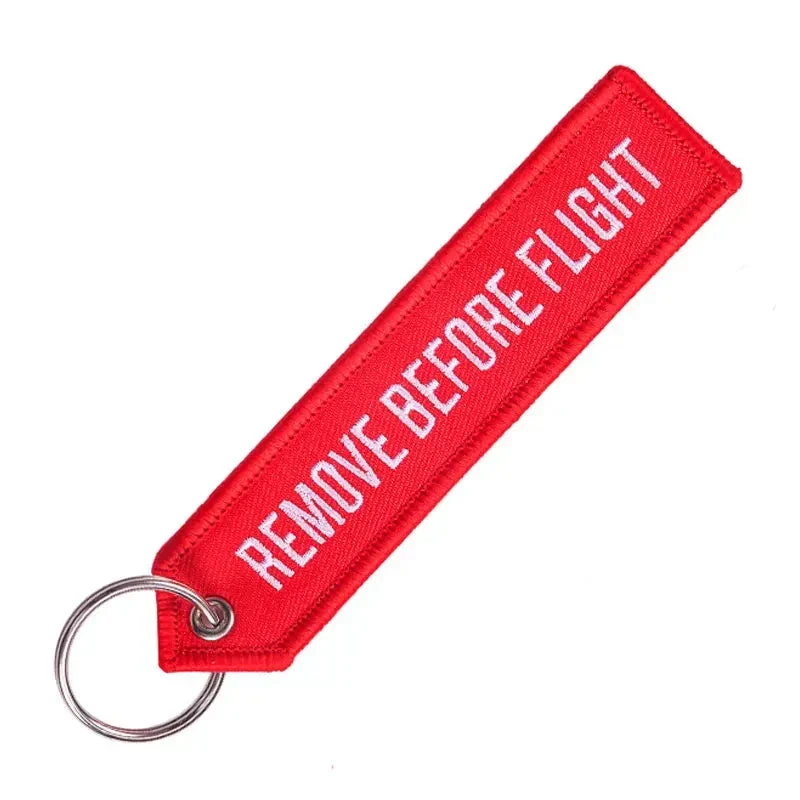 Porte-Clés Aviation Remove Before Flight | Tissu Résistant Brodé