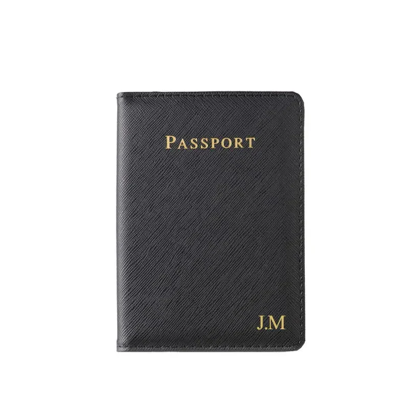 Porte Passeport Personnalisé Luxe | Initiales Dorées Sophistiquées