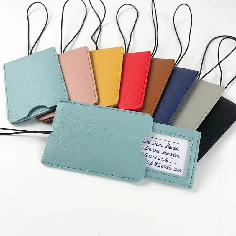 Porte Étiquette Bagage Soute | Pu Durable 7.5x11 Cm