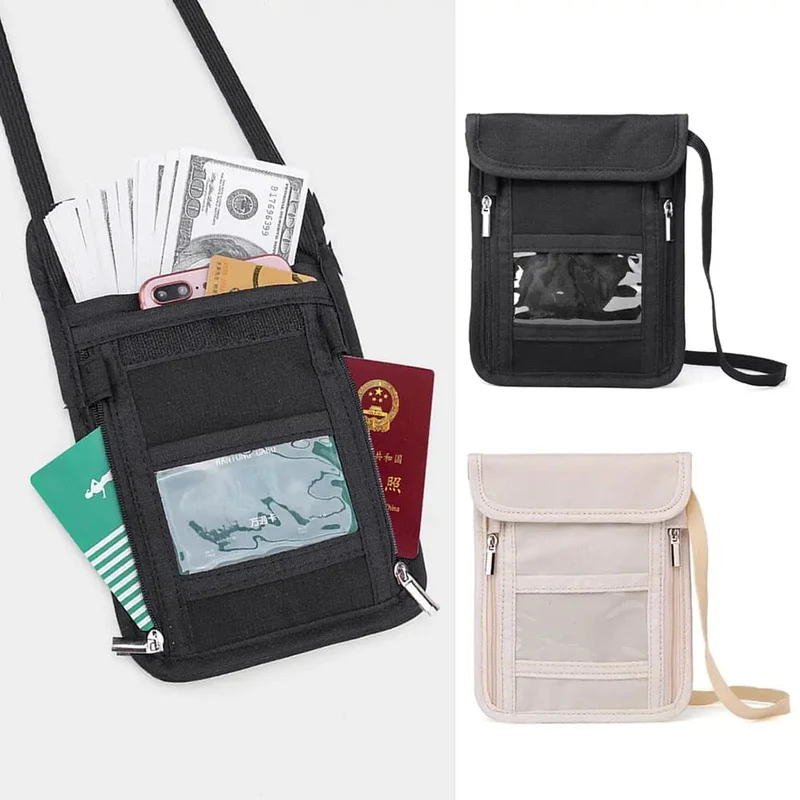 Pochette Voyage Tour de Cou | Rangement Sécurisé Documents Essentiels