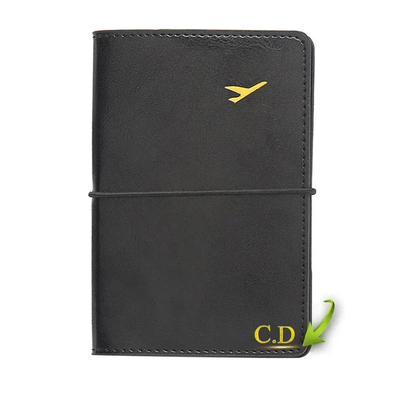 Pochette Passeport Personnalisée | Initiales en Lettres Dorées