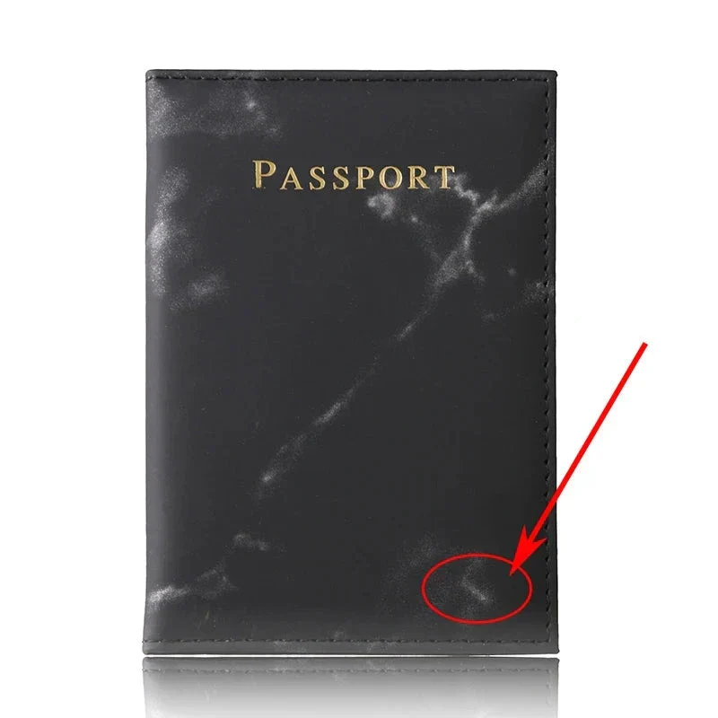 Pochette Passeport Personnalisée Marbrée | Initiales Dorées Chic