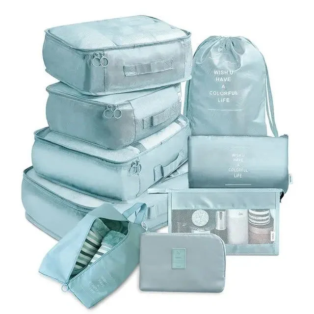 Organisateurs de Valise Imperméables | Set 9 Bleu Ciel