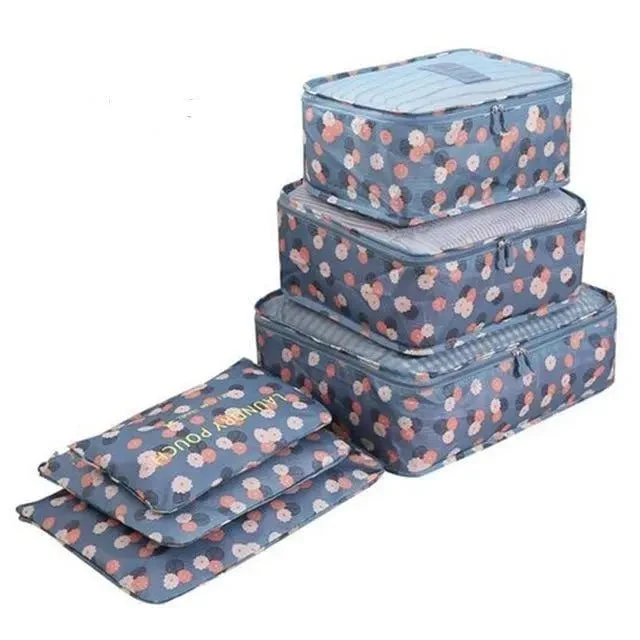 Organisateurs de Valise Fleurs | 6 Pochettes Imperméables