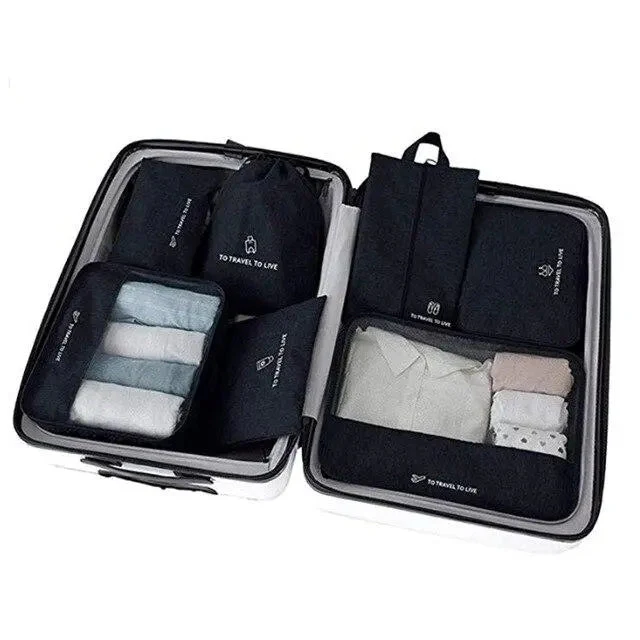 Organisateurs de Valise en Nylon | Set 7 Housses Imperméables