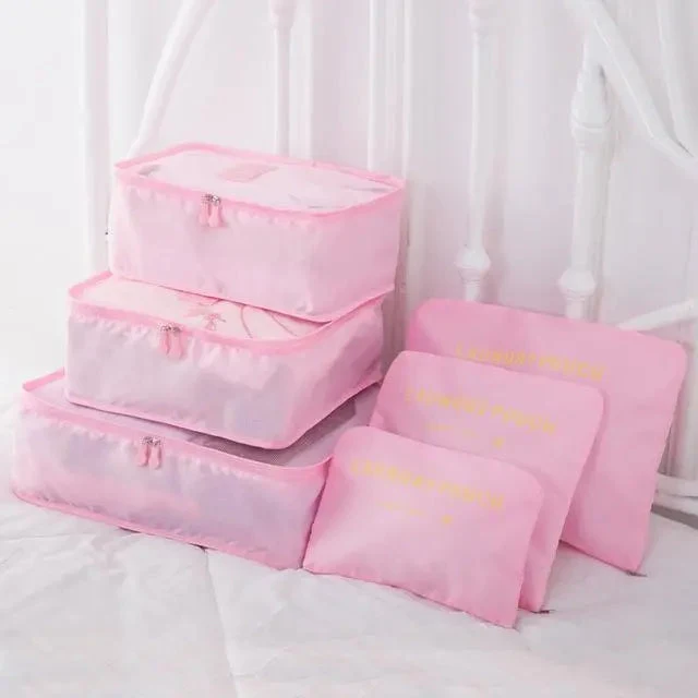 Organisateurs de Valise en Nylon | Set 6 Pochettes Variées