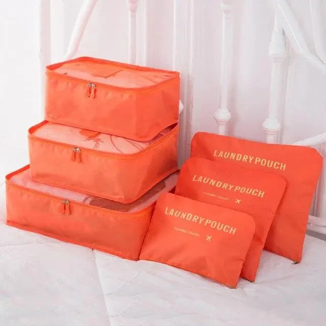 Organisateurs de Valise en Nylon | Set 6 Pochettes Imperméables
