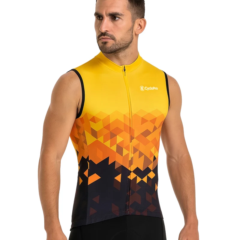 Maillot Cyclisme sans manches Jaune - Eski