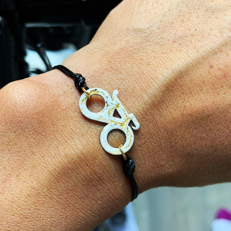 Bracelet Vélo Blanc et Or