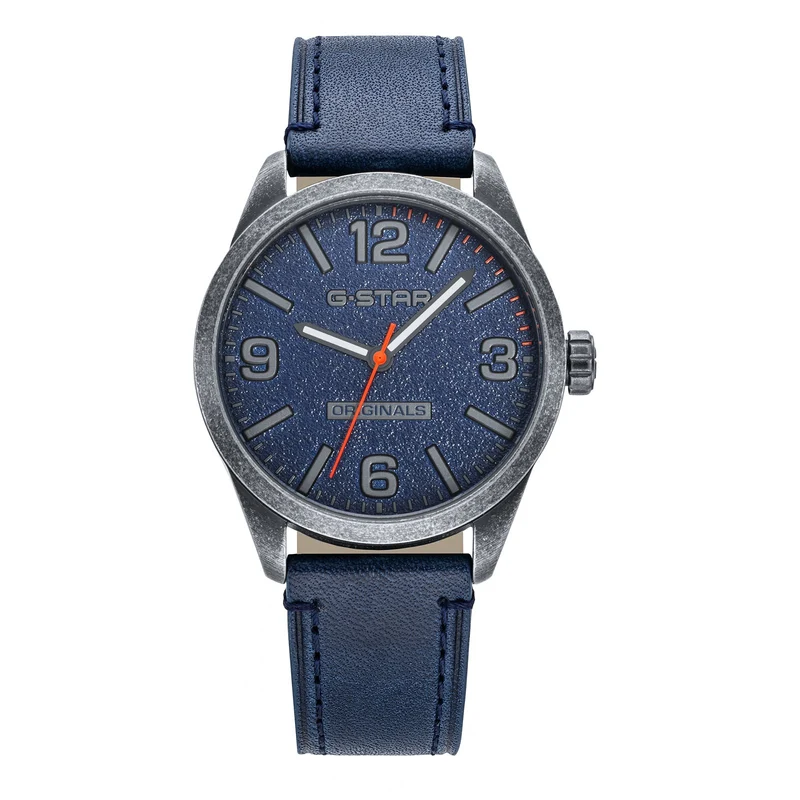 G-STAR Originals Montre Homme en Cuir Bleu GSW.503.04