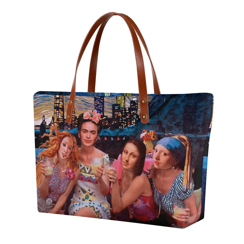 Venus, Frida, Mona and Vermeer’s Girls Night Tote Bag