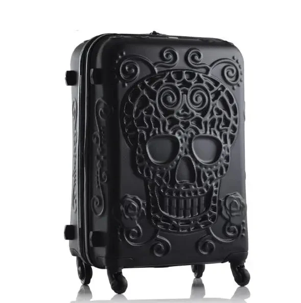 Valise Rigide Tête de Mort | Serrure Tsa Polycarbonate