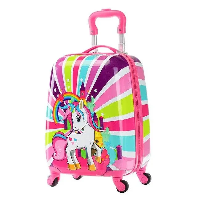 Valise Licorne Fille | Bagage Cabine Roulettes Abs
