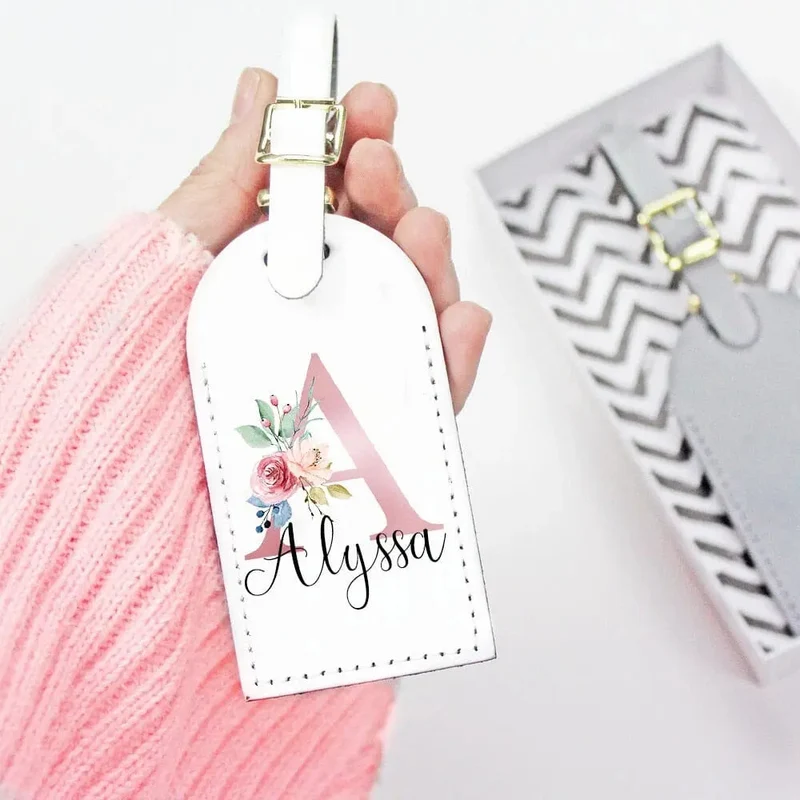 Étiquette Bagage Personnalisée Femme | Prénom Initiale Pu