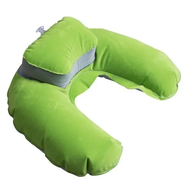 Coussin de Voyage Velours | Soutien Tête Gonflable