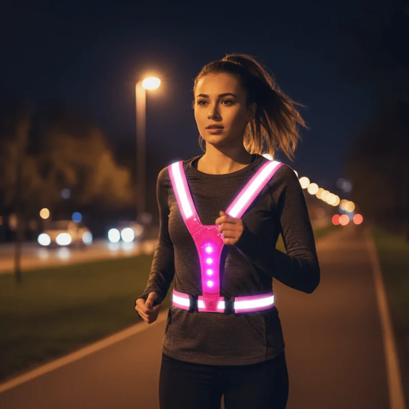 Gilet de Sécurité Led Ajustable | Visibilité 360° Nocturne
