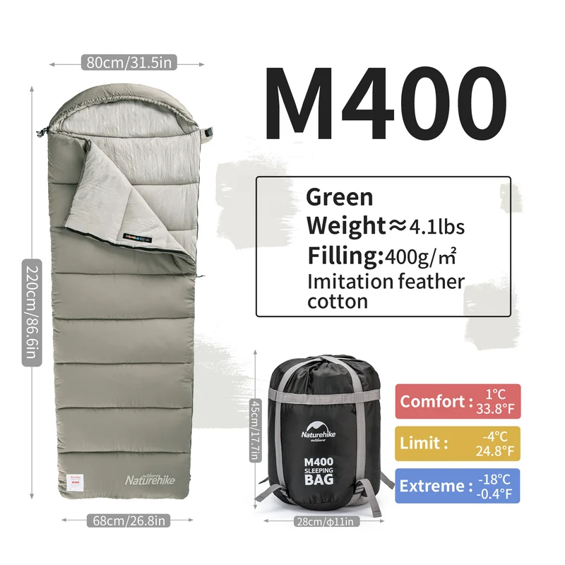 SunTherm™ M400 Synthetic Sleeping Bag 34°F / 1°C