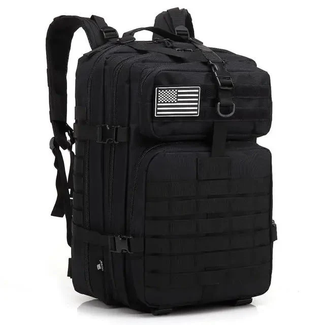 Sac à Dos Militaire Noir | Nylon Renforcé 50l