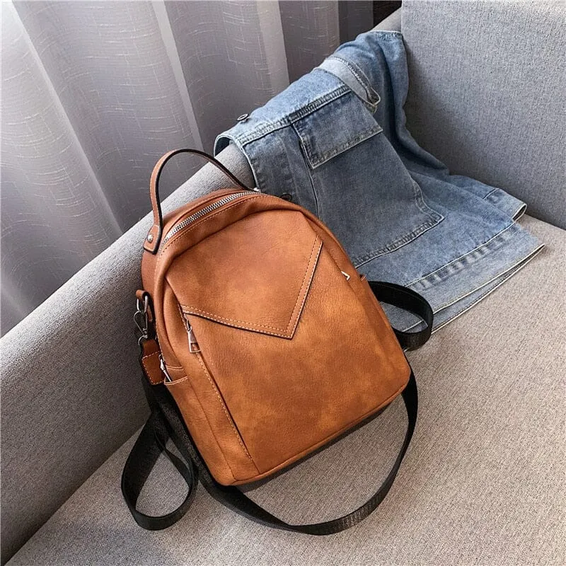 Sac à Dos Femme Marron Vintage | Compact et Rétro Chic