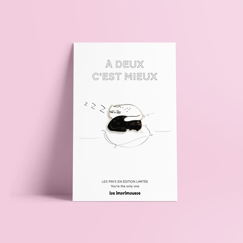 Pin’s Chat noir chat blanc - À deux c’est mieux