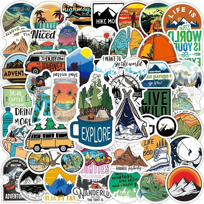 Autocollants Voyage Valise | Pack 100 Stickers Pvc