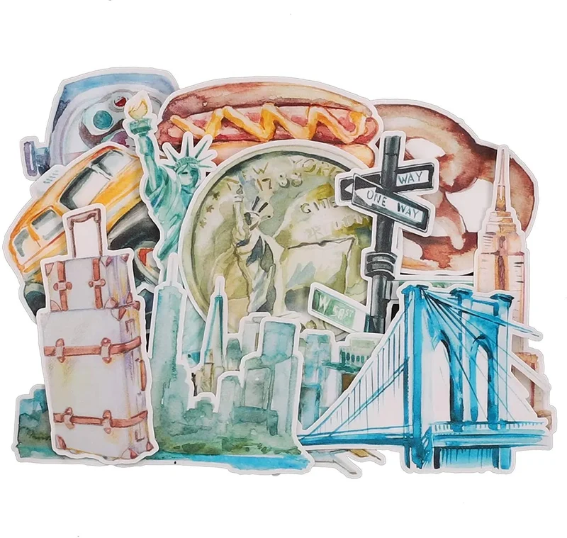 Autocollants Voyage New York | Lot 12 Stickers Pvc