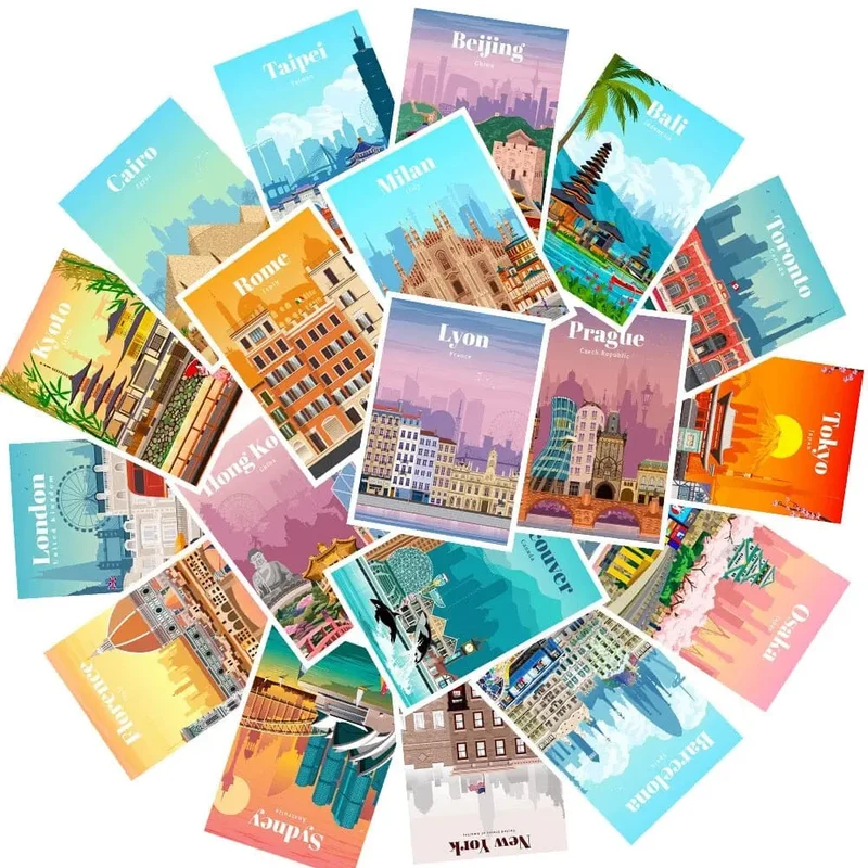 Autocollants Valise Voyage | Pack 25 Stickers Pvc