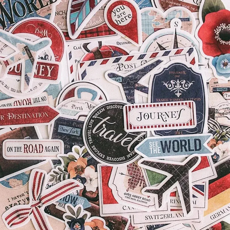 Autocollants Valise Voyage Vintage | Pack 90 Stickers Rétro