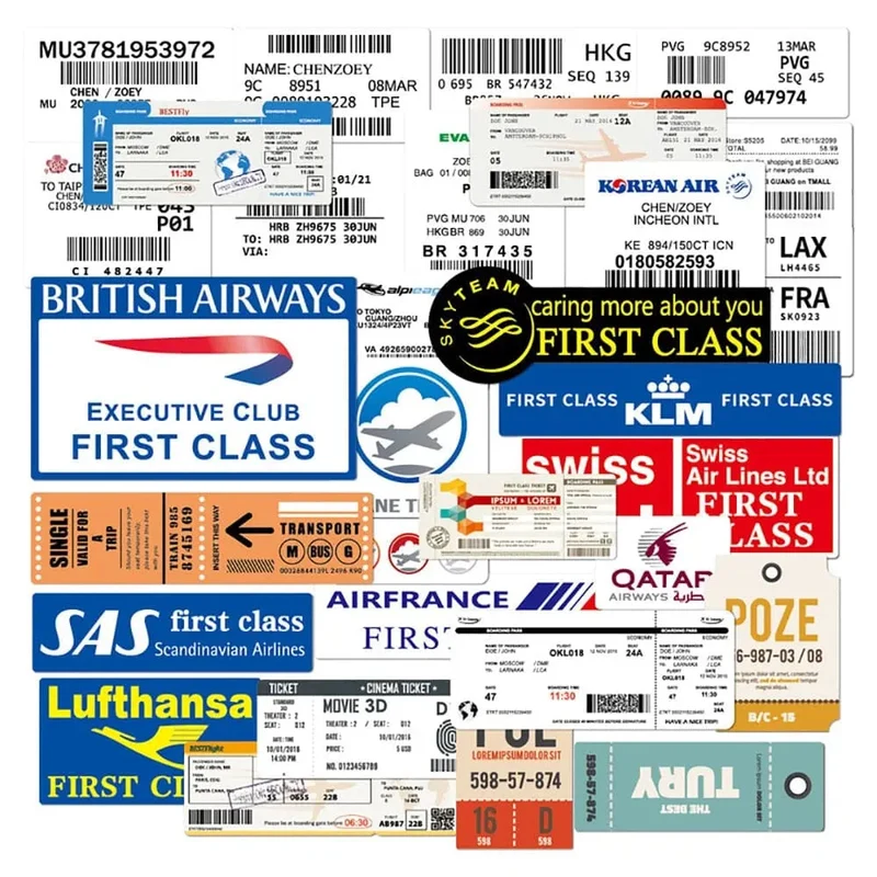 Autocollants de Voyage Personnalisés | Pack de 30 Pvc