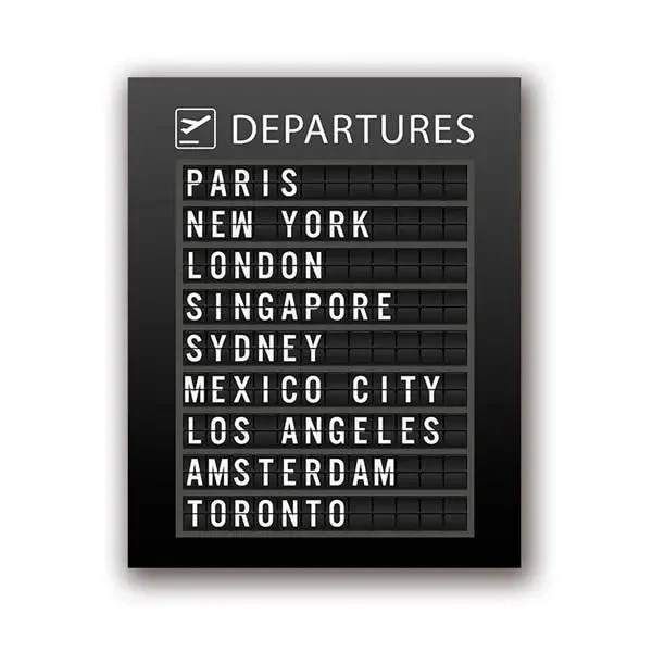 Affiche de Voyage Aéroport | Panneau d'affichage Mural