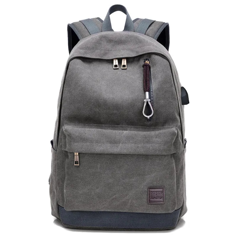 Sac à dos collégien en toile avec chargeur USB