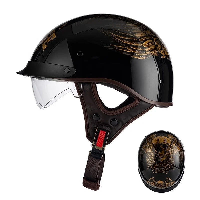 Casque Moto Demi-Intégral | Visière Intégrée Amovible