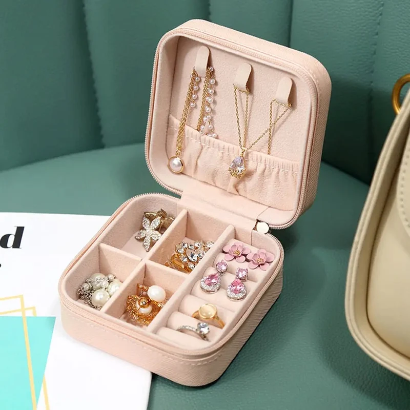 Boîte à Bijoux Voyage Carrée | Rangement Sécurisé Zippé