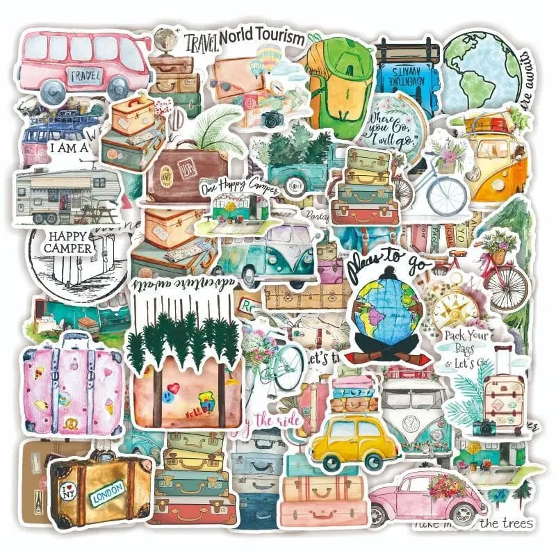 Autocollants Voyage Valise | Stickers Pvc Résistants