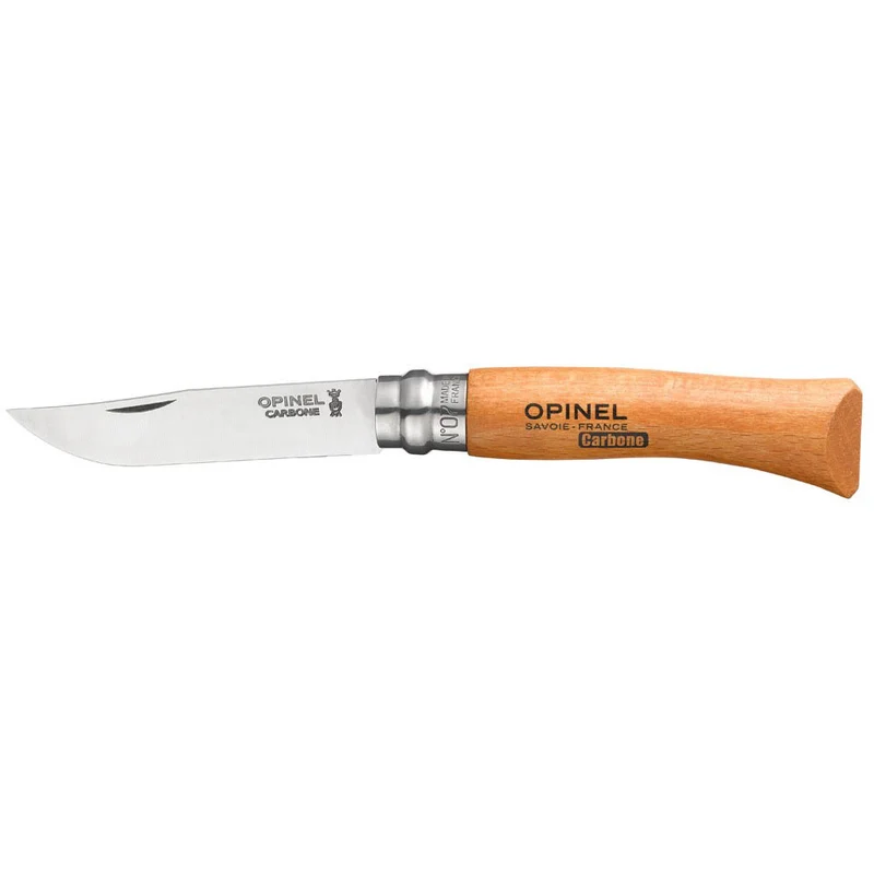 Couteau à lame en acier de carbone Opinel N° 7 en bois de hêtre