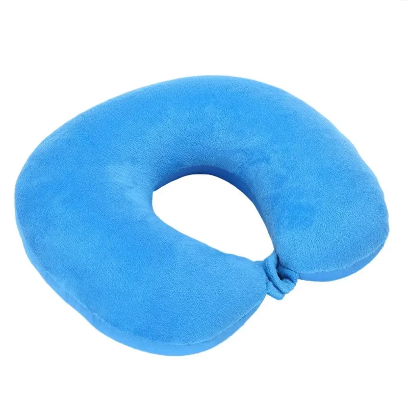 Coussin de Voyage Microbilles | Forme U Bouton-Pression