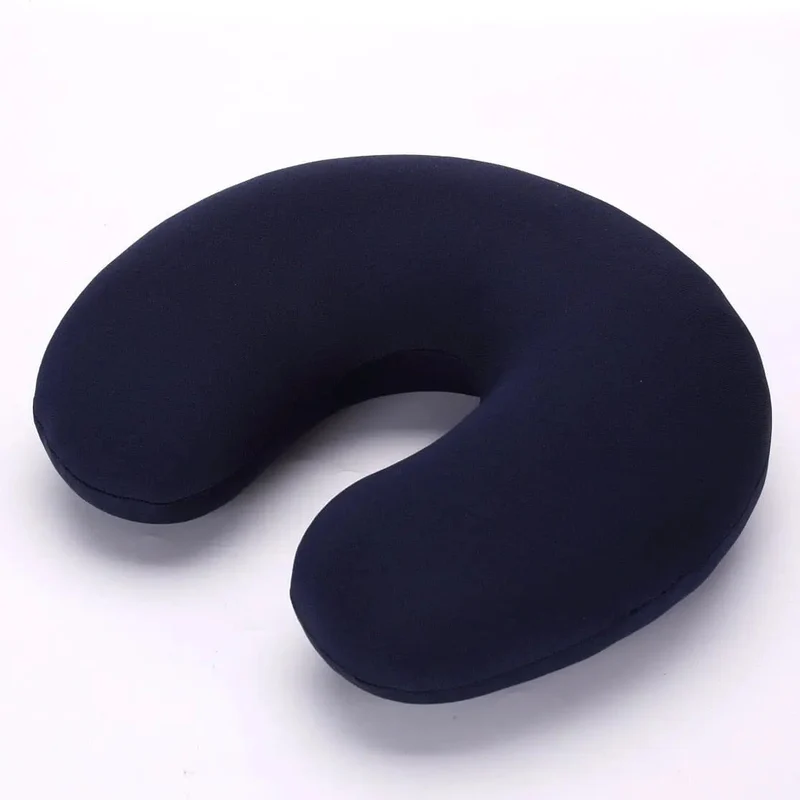 Coussin de Voyage Microbilles | Forme U Bleu Marine