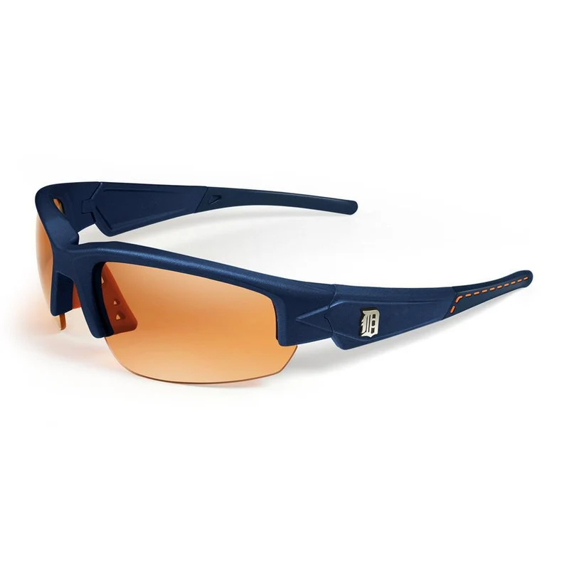Detroit Tigers Dynasty "Stitch" Sunglasses, Blue with Blue Tips