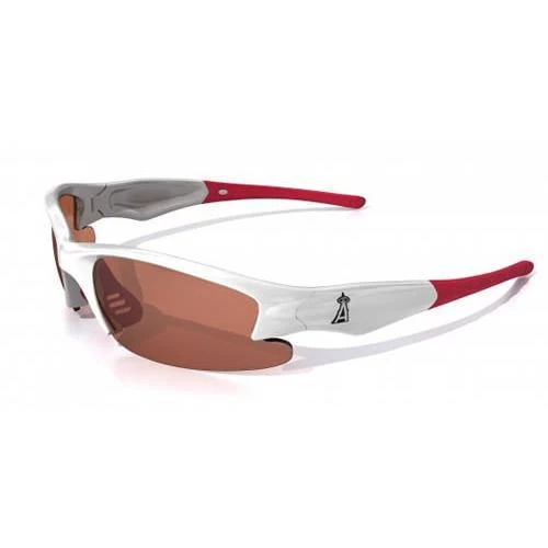 Los Angeles Angels Dynasty Sunglasses, White with Red Tips